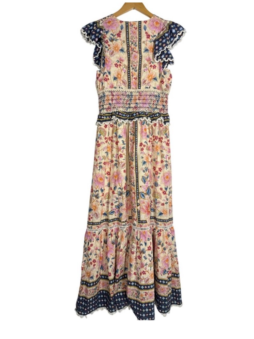 Farm Rio Superbloom Tapestry Maxi Dress Medium Boho Floral Cottagecore Cotton - Picture 9 of 15